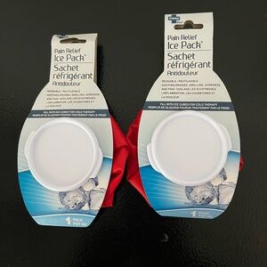 2 Pain Relief Ice Packs with Red Strap